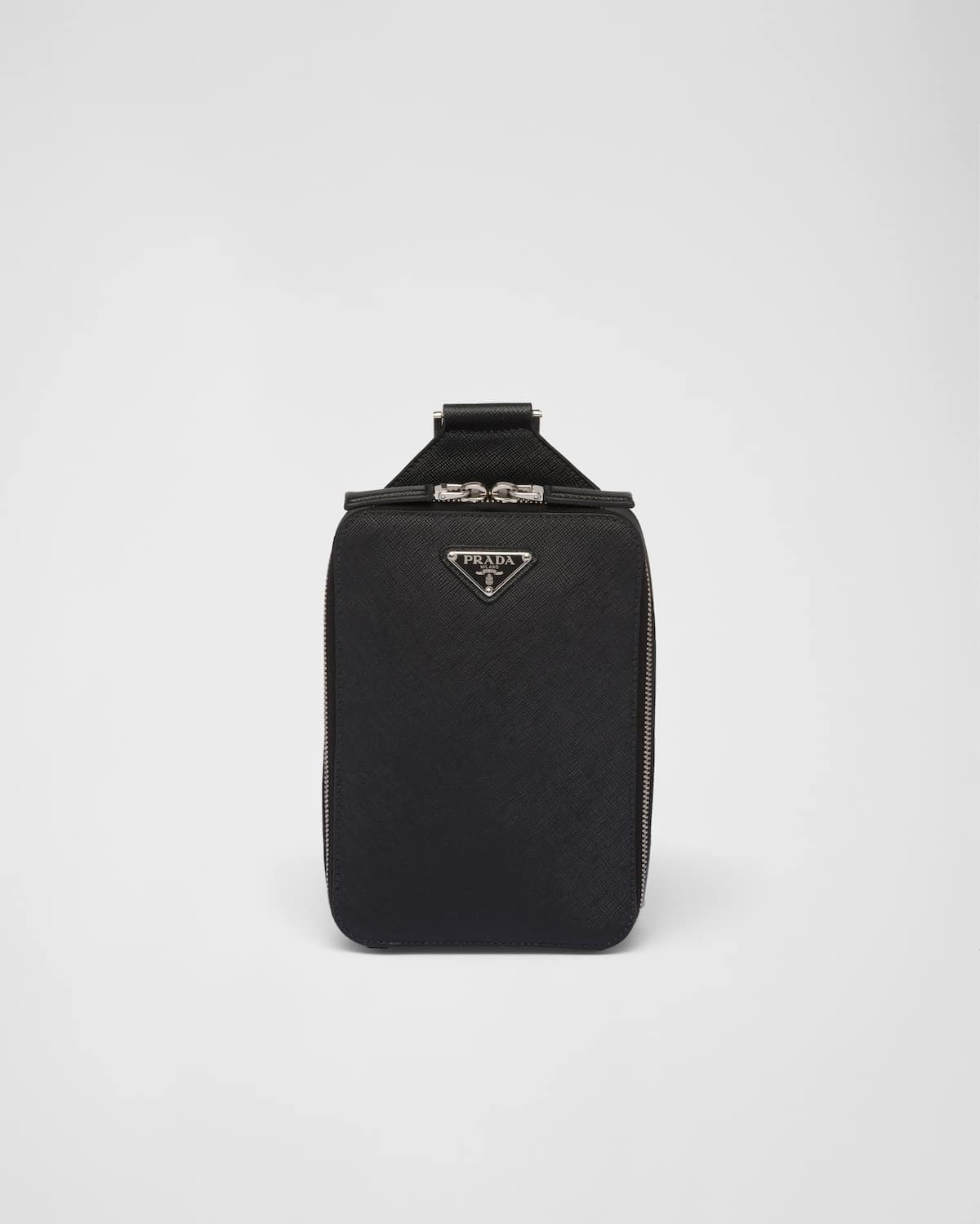 Sac à bandoulière brique cuir Saffiano noir Prada-influensse