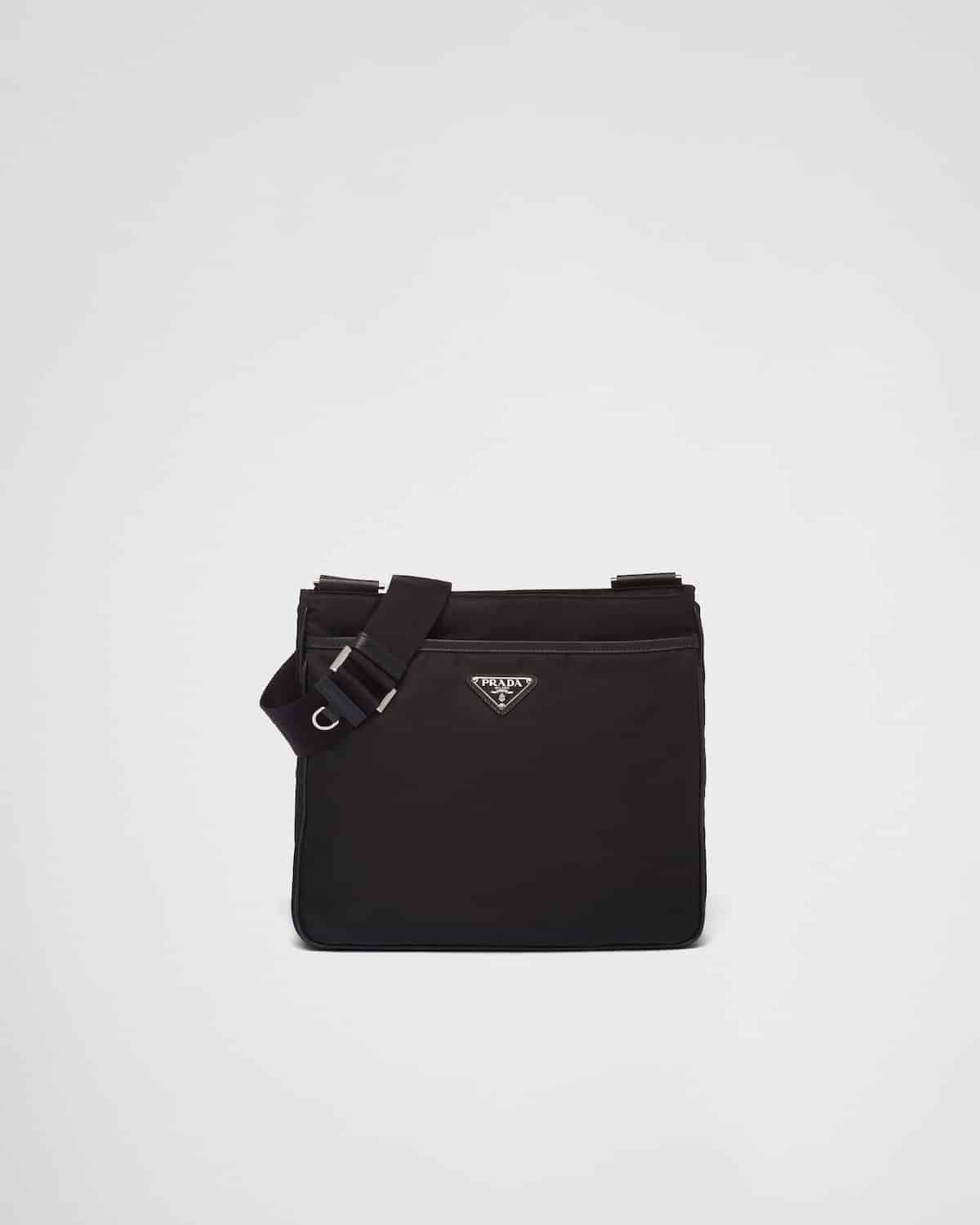 Sac porté épaule Re-Nylon cuir Saffiano noir Prada-influensse