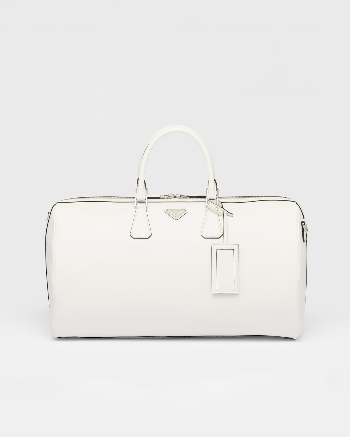 Sac de sport cuir Saffiano blanc Prada-influensse