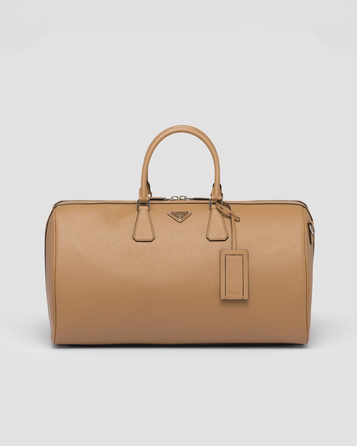 Sac de sport cuir Saffiano caramel Prada-influensse