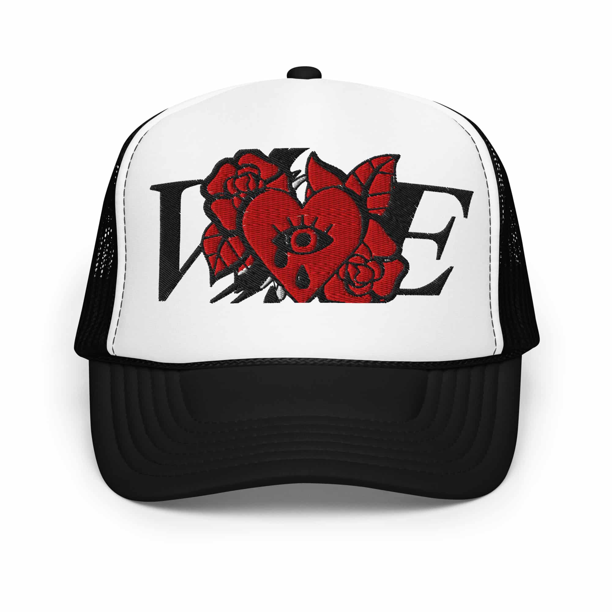 Casquette trucker luxe Crying Heart Eye noir blanc Vinseye-influensse