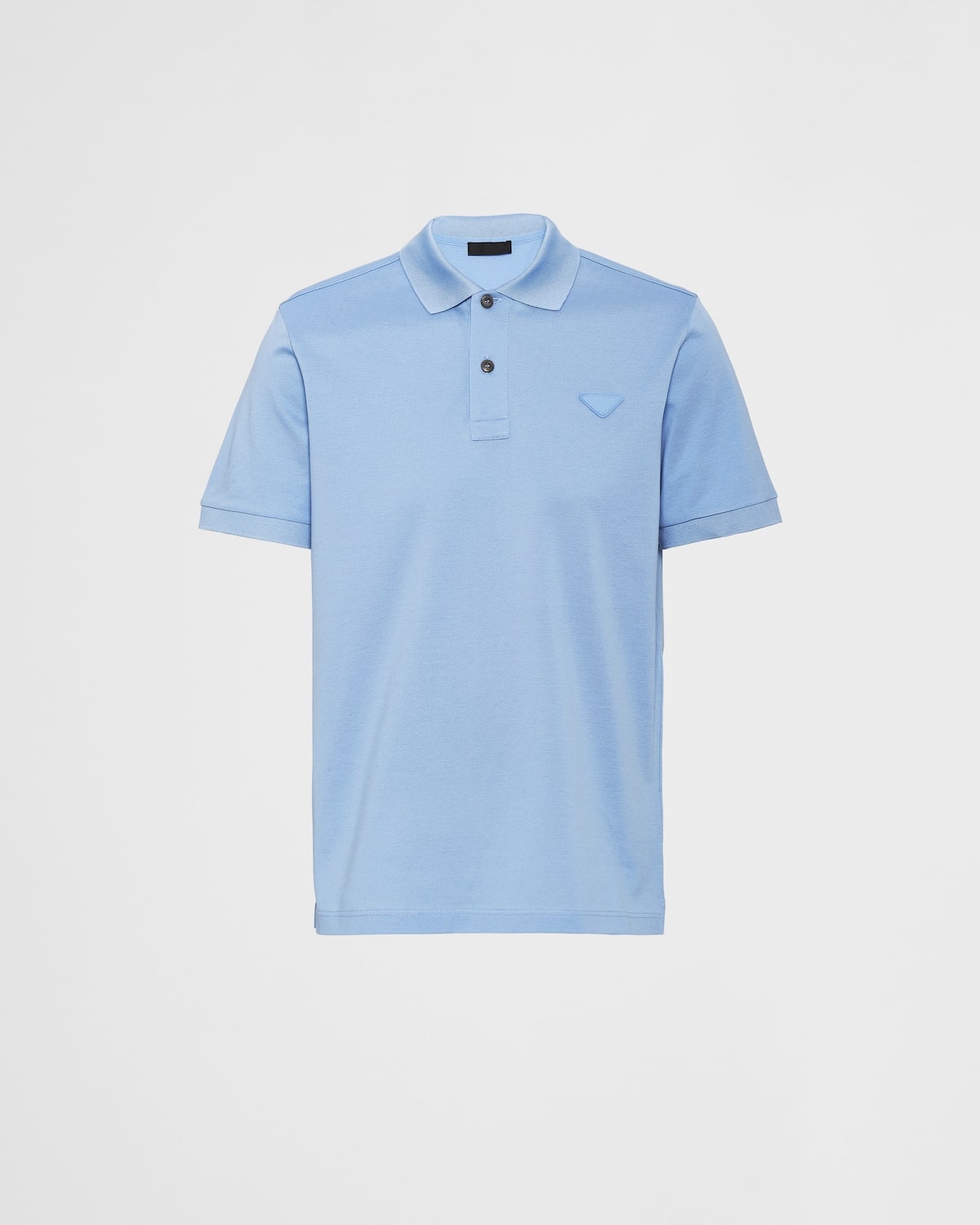 Polo piqué coton bleu clair Prada-influensse