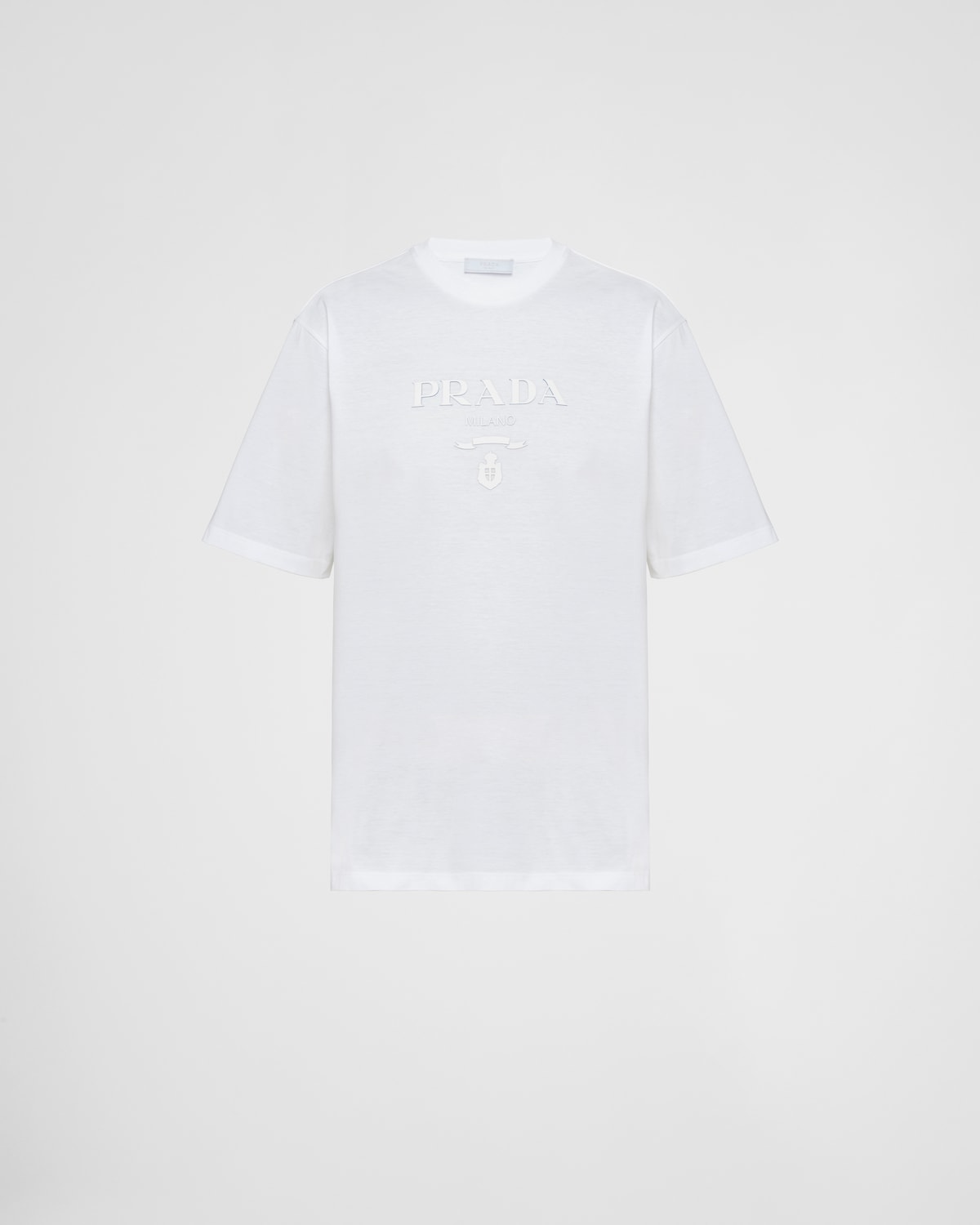 T-shirt coton Lettering blanc Prada-influensse