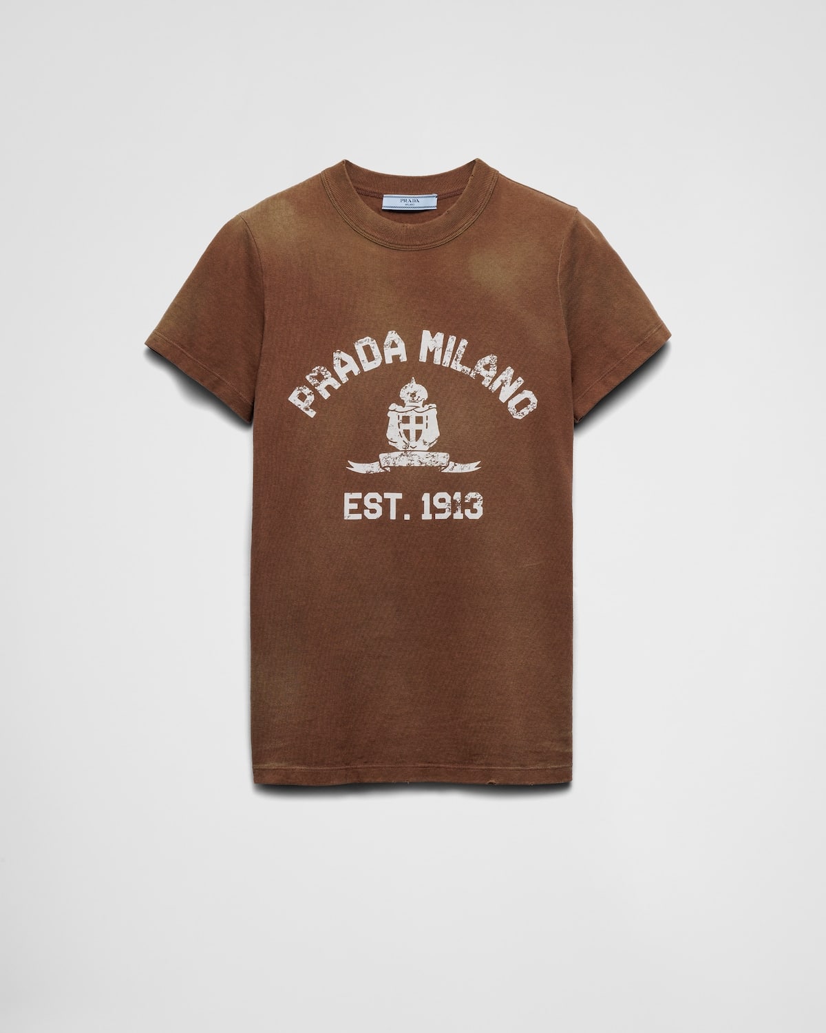 T-shirt jersey imprimé tabac Prada-influensse