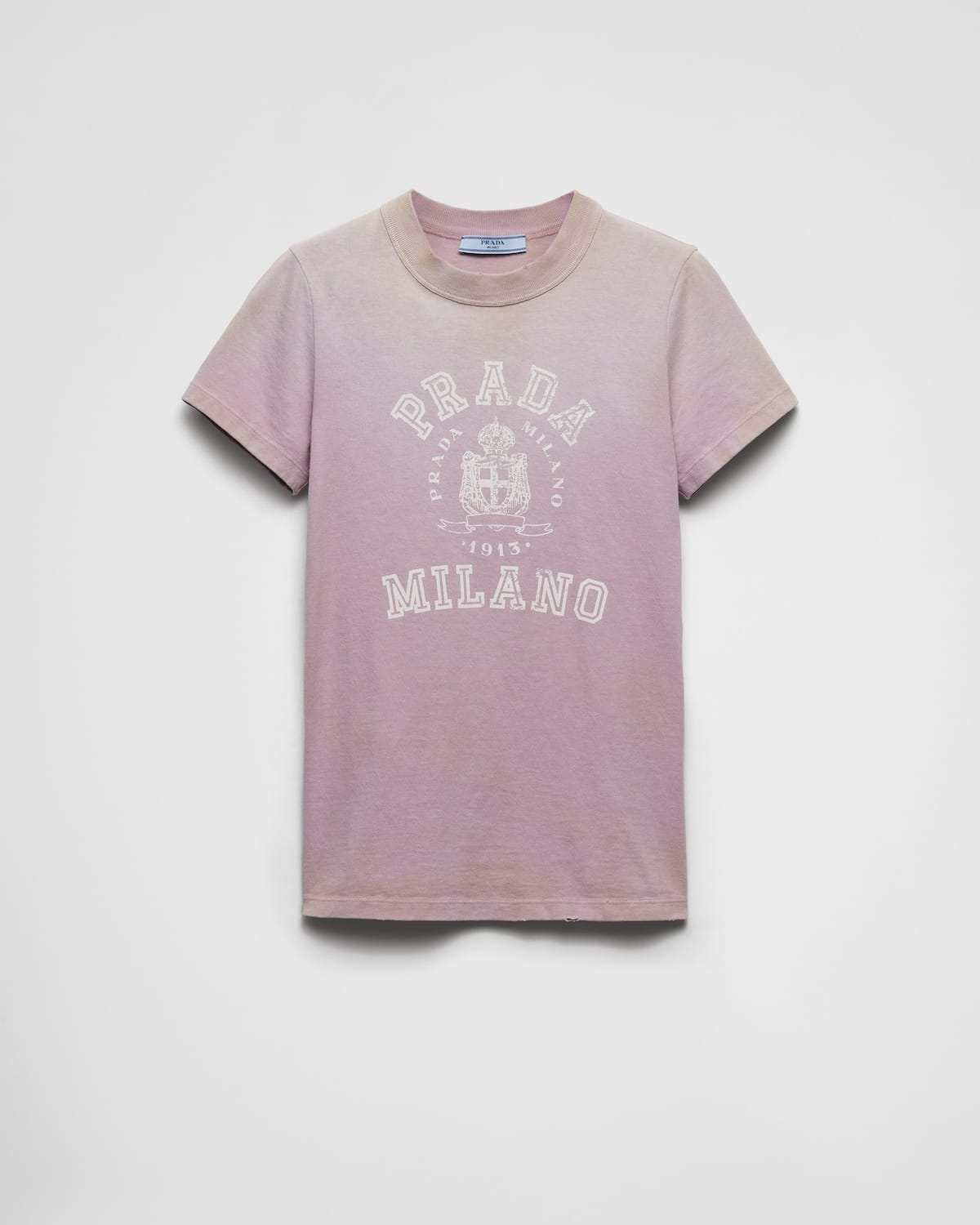 T-shirt jersey imprimé mauve Prada-influensse
