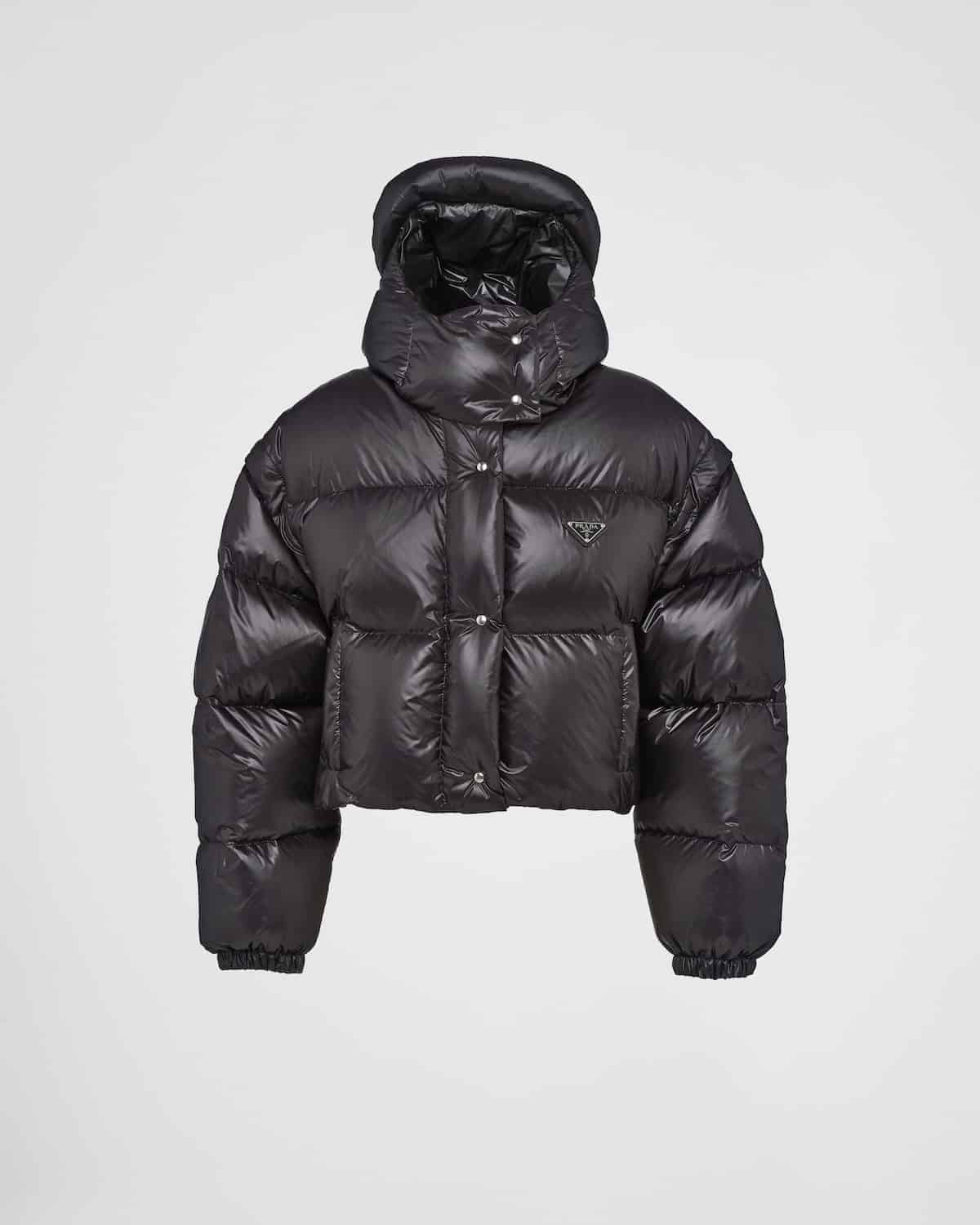 Doudoune courte capuche convertible Re-Nylon noir Prada-influensse