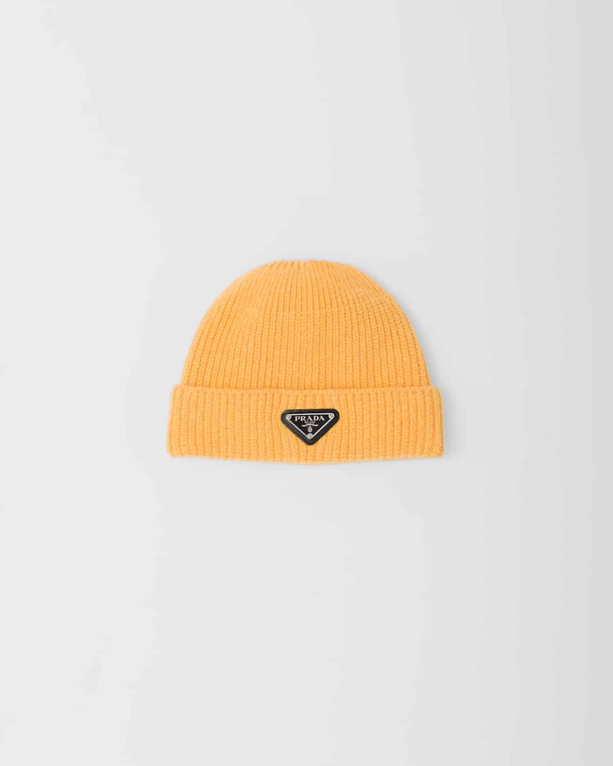 Bonnet laine cachemire jaune Prada-influensse