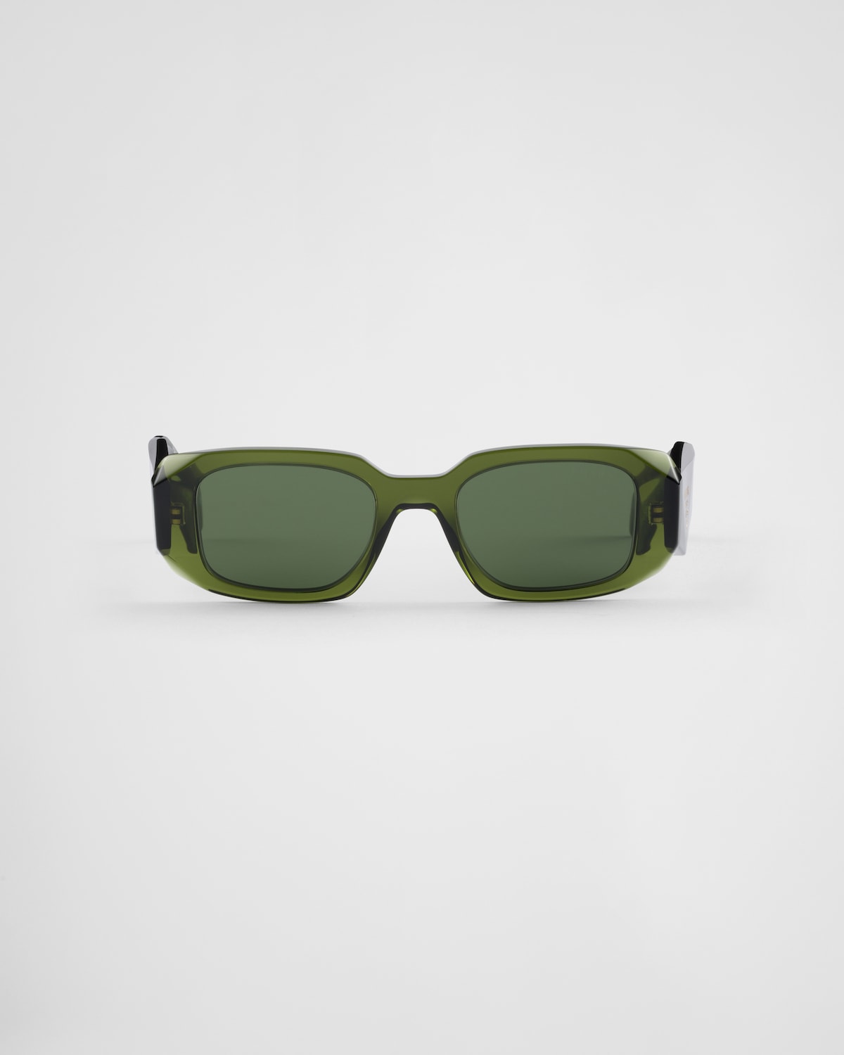 Lunettes de soleil symbole vert militaire Prada-influensse