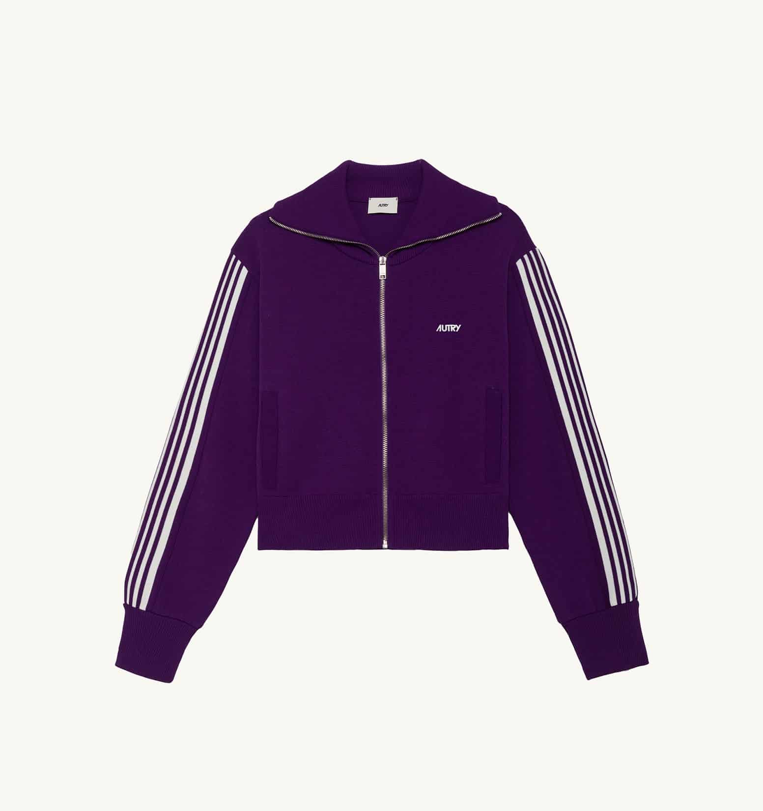 Veste viscose tennis zip tricot violet Autry-influensse