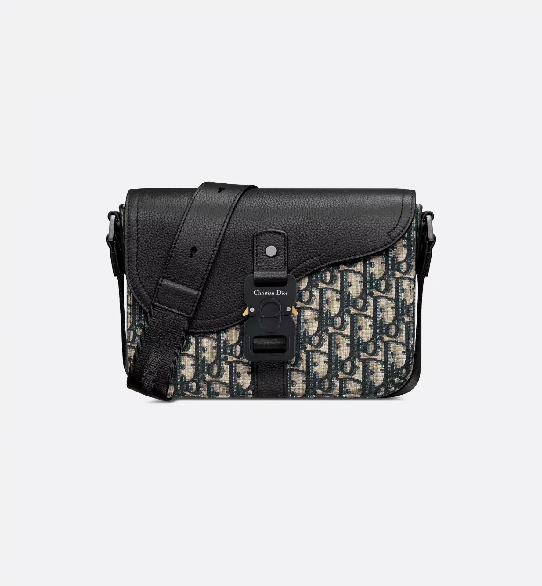 Sac Messenger Rabat Saddle Small toile oblique beige noir Dior-influensse