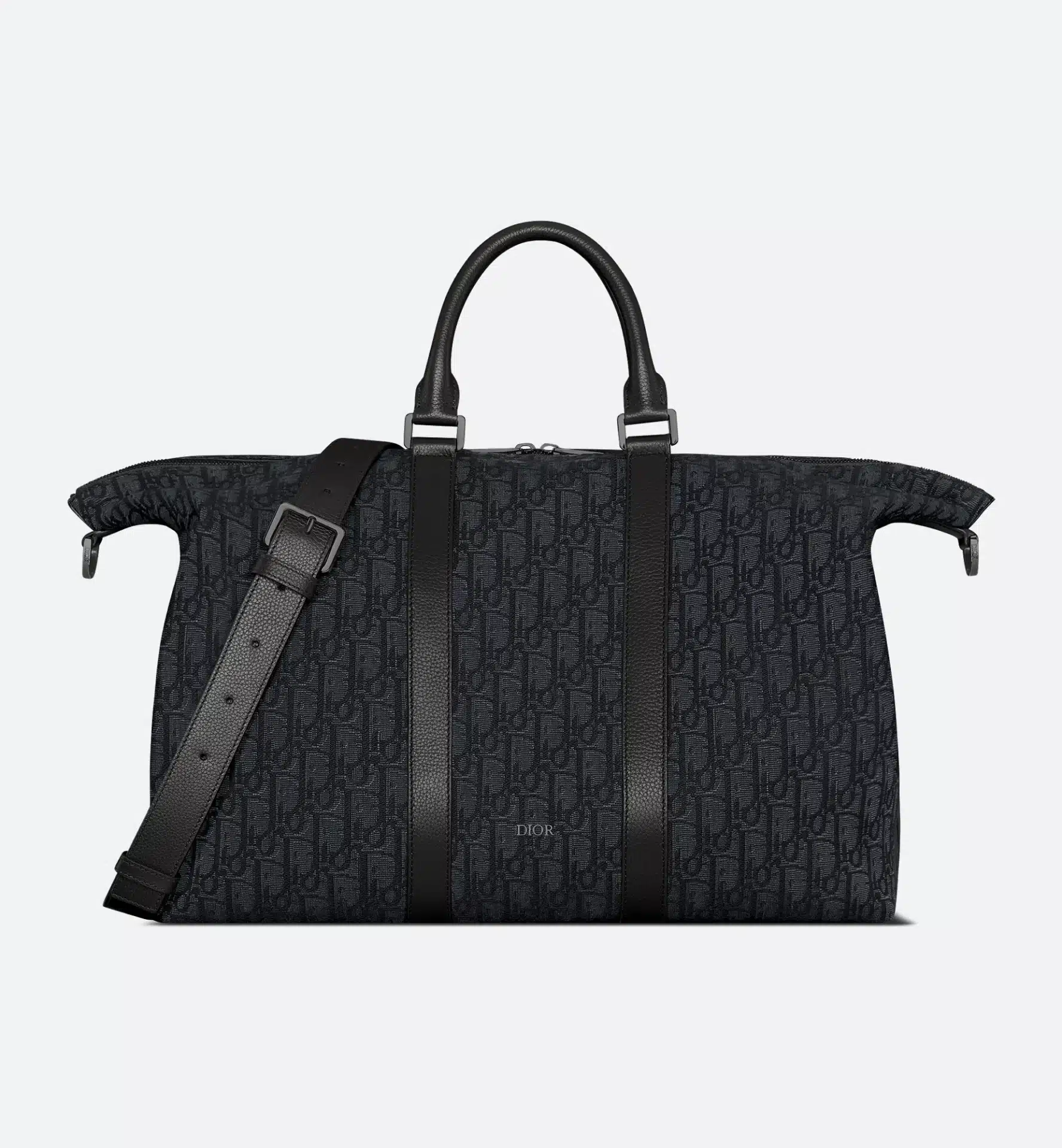 Sac de voyage Weekender 40 toile oblique cuir noir Dior-influensse