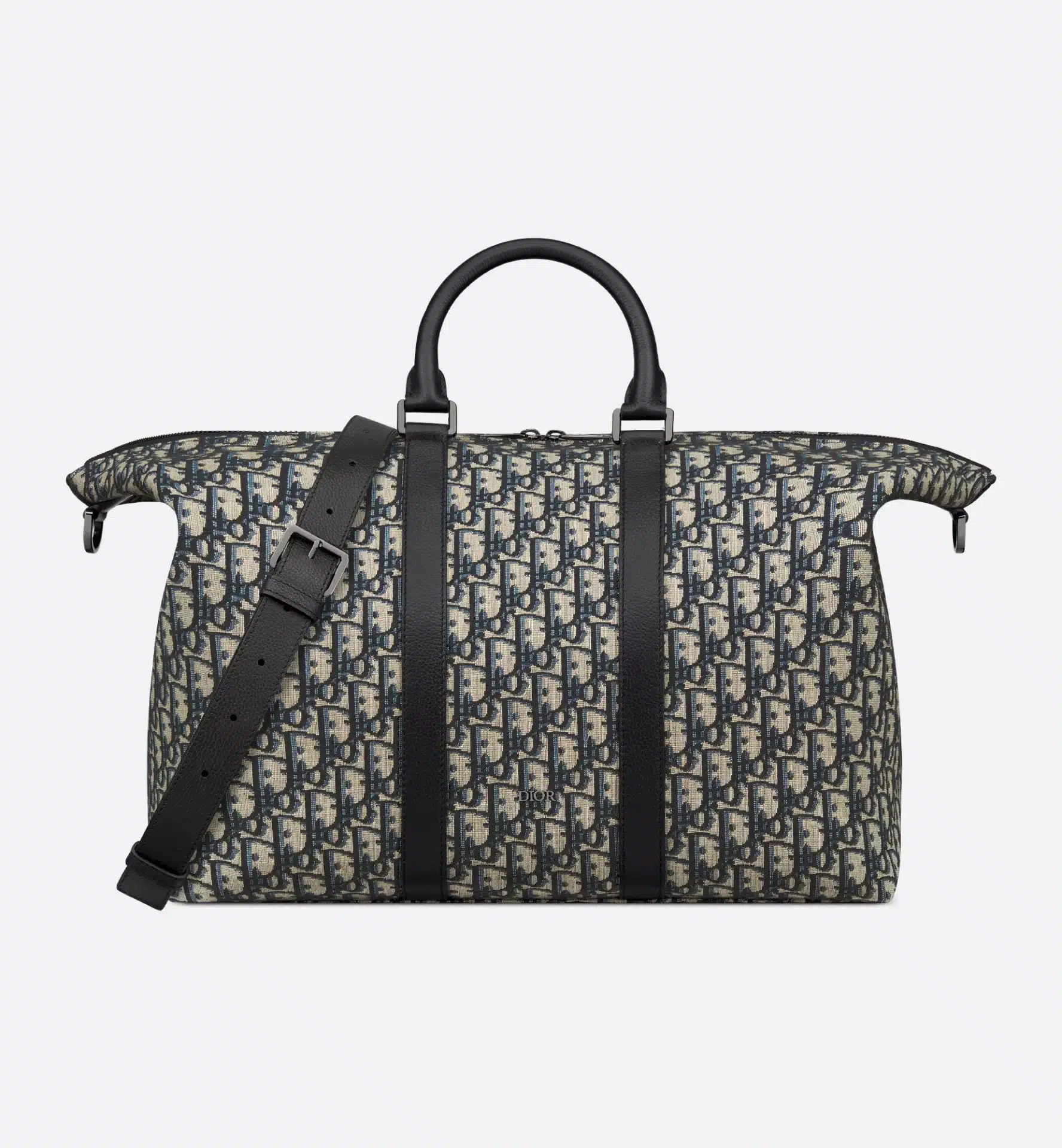 Sac de voyage Weekender 40 toile oblique cuir beige noir Dior-influensse