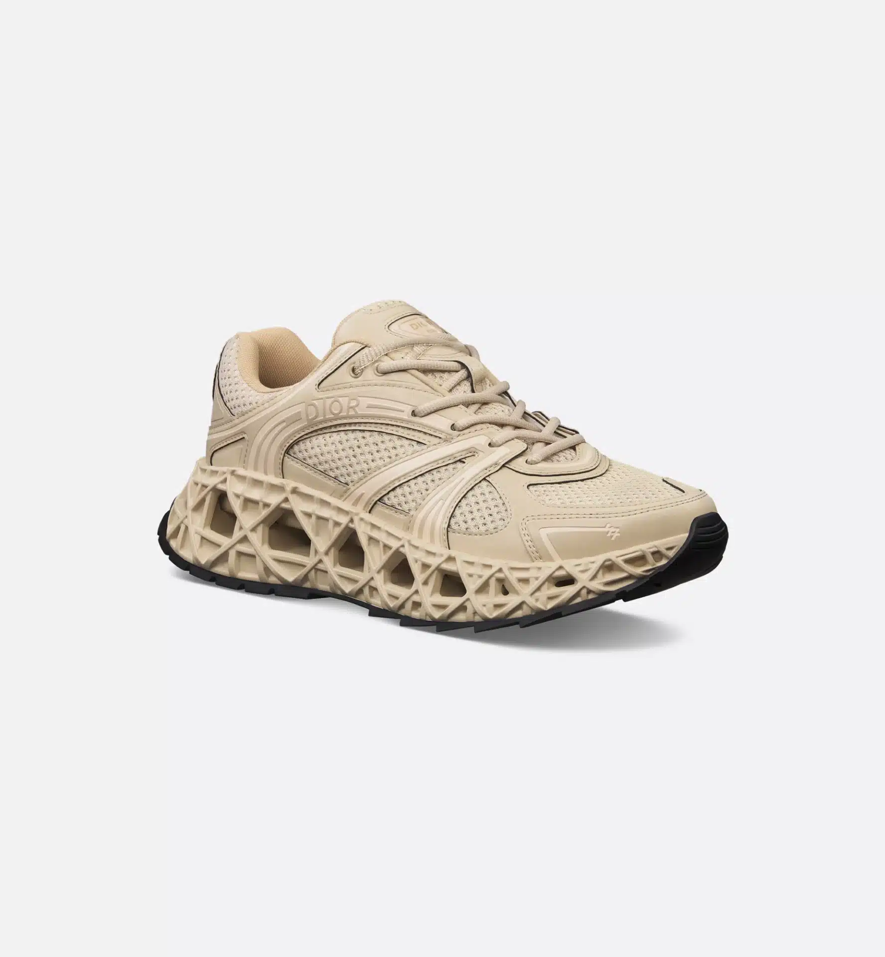 Sneaker streetwear luxe B35 NXXT tissu maille beige Dior-influensse