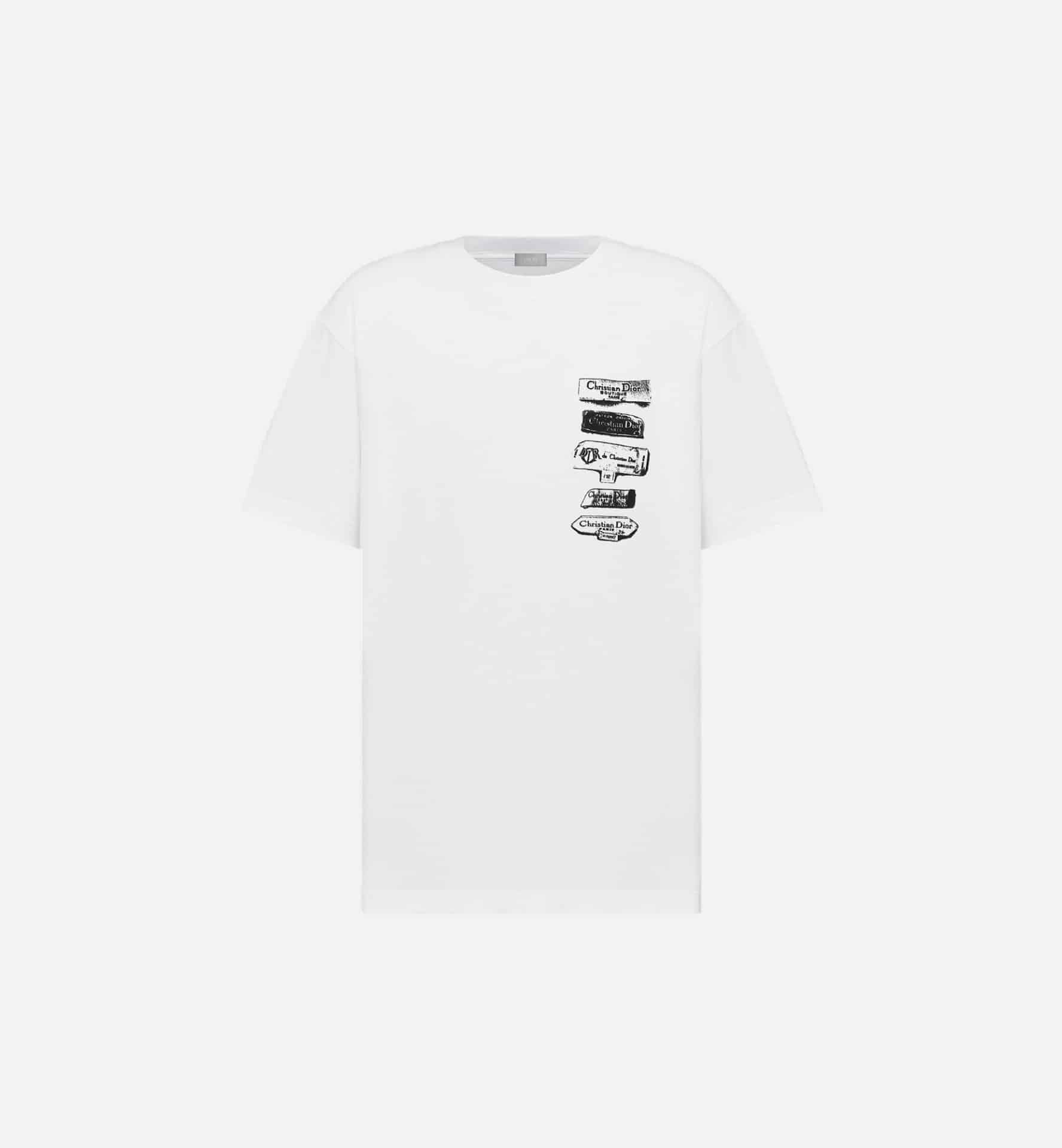 T-shirt Archives Labels jersey coton blanc Dior-influensse