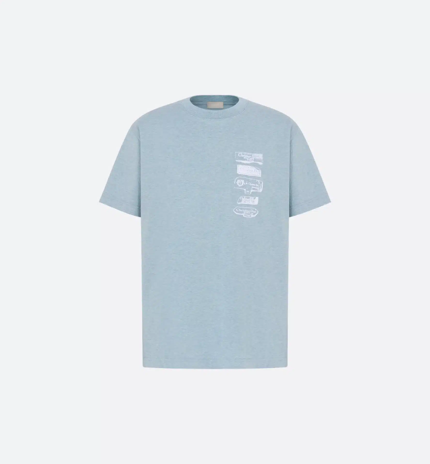T-shirt Archives Labels jersey coton bleu Dior-influensse
