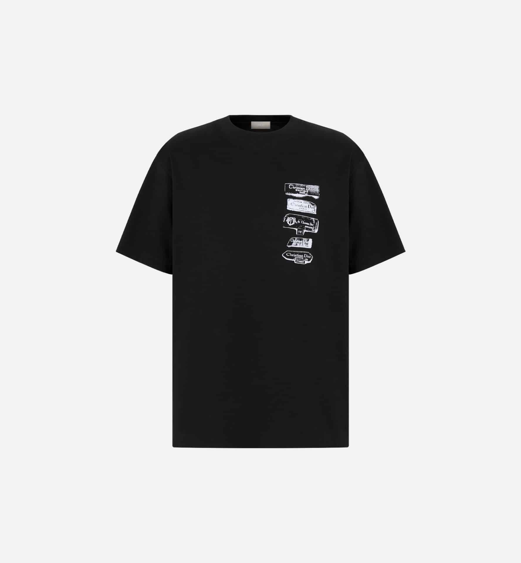 T-shirt Archives Labels jersey coton noir Dior-influensse