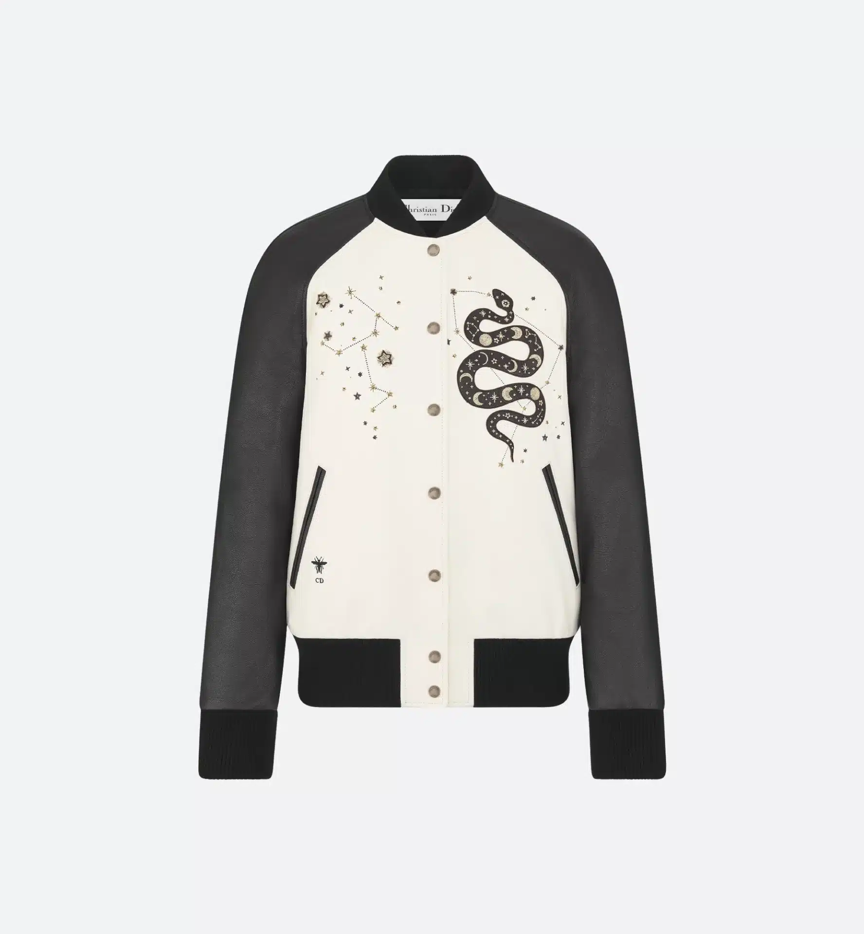 Bomber luxe Dior Astral doré cuir blanc-influensse