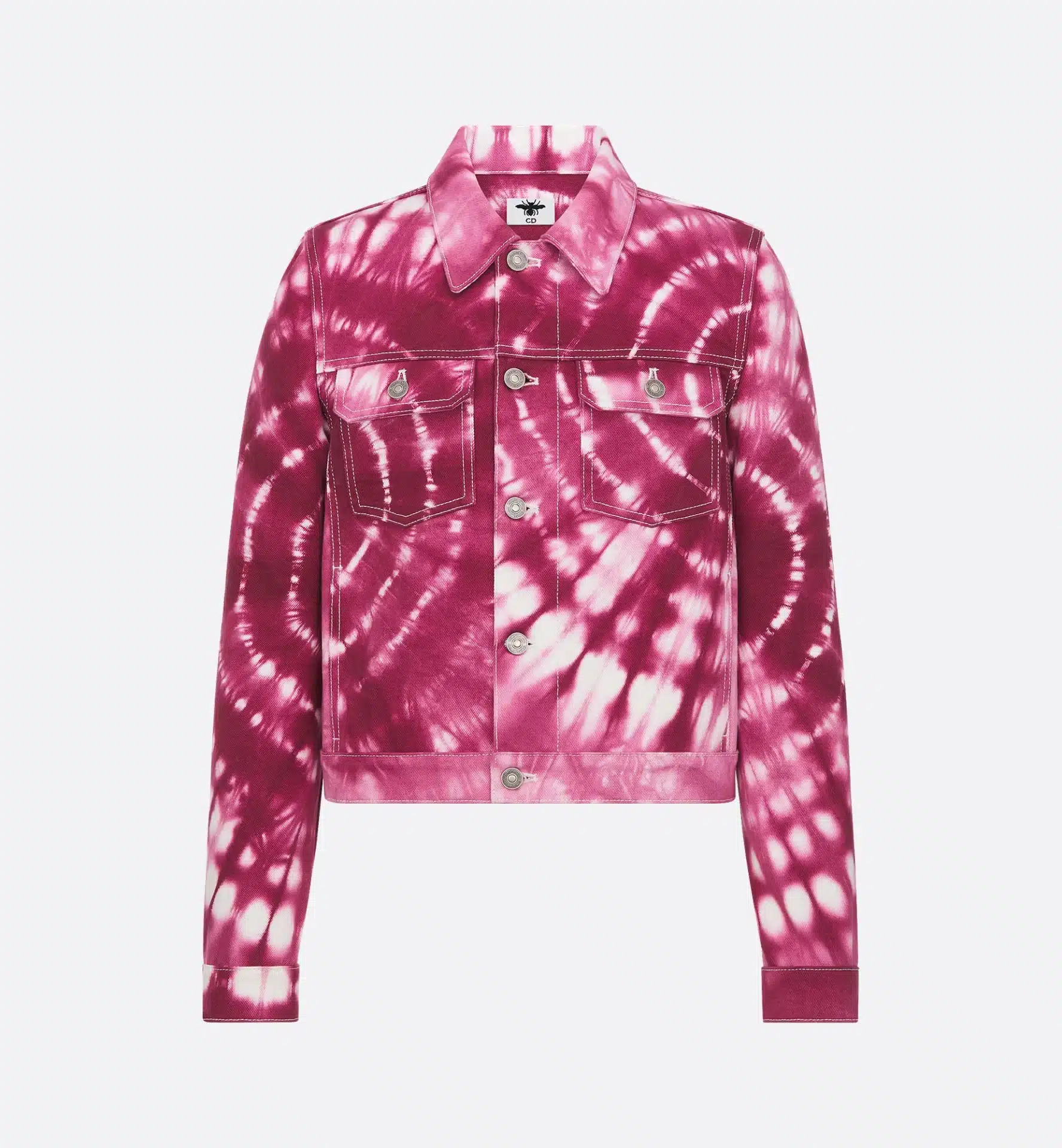 Veste denim luxe Miss Dior motif Tie & Dior violet -influensse