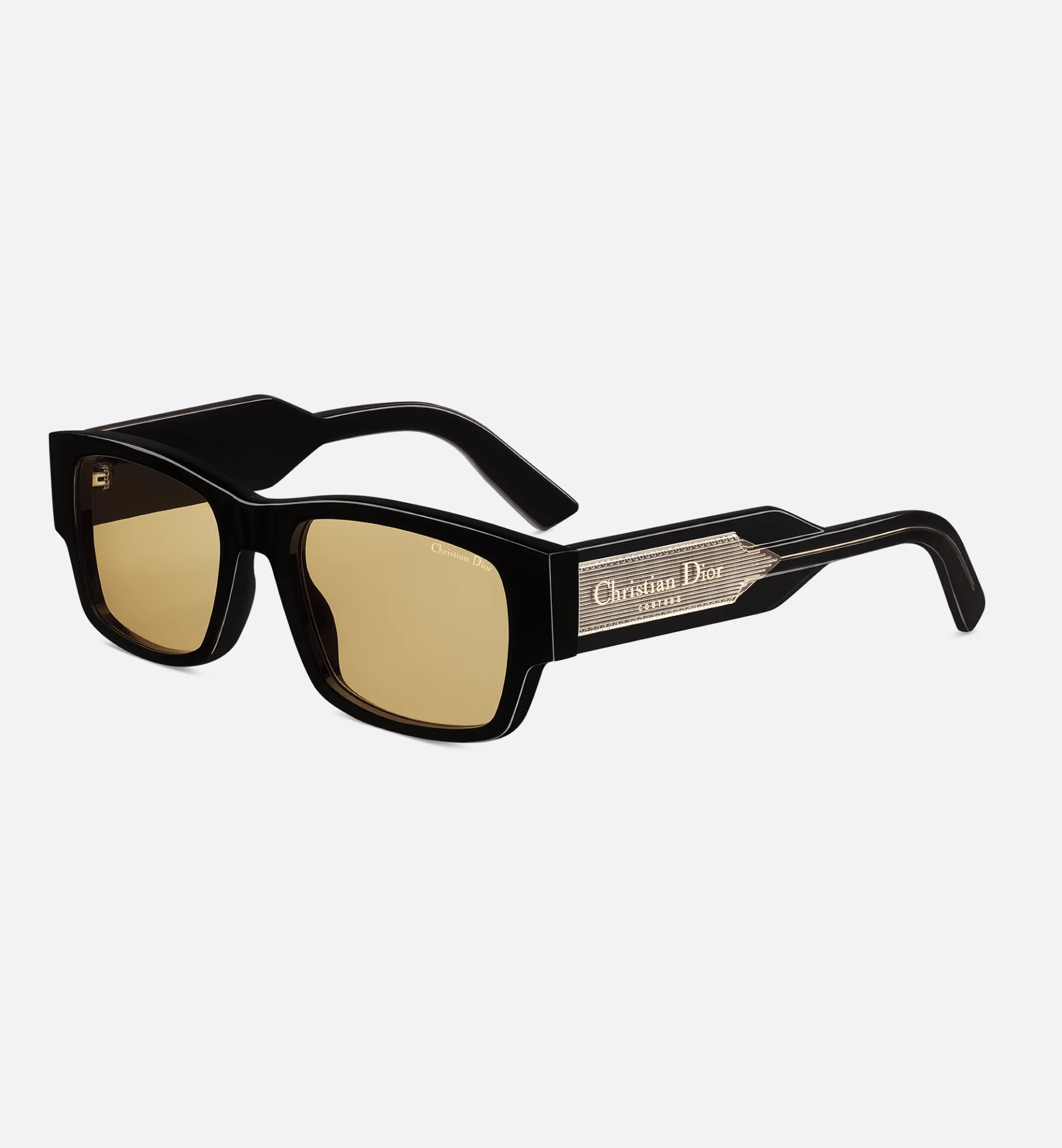 Lunettes de soleil luxe S1l rectangle noir jaune Dior-influensse