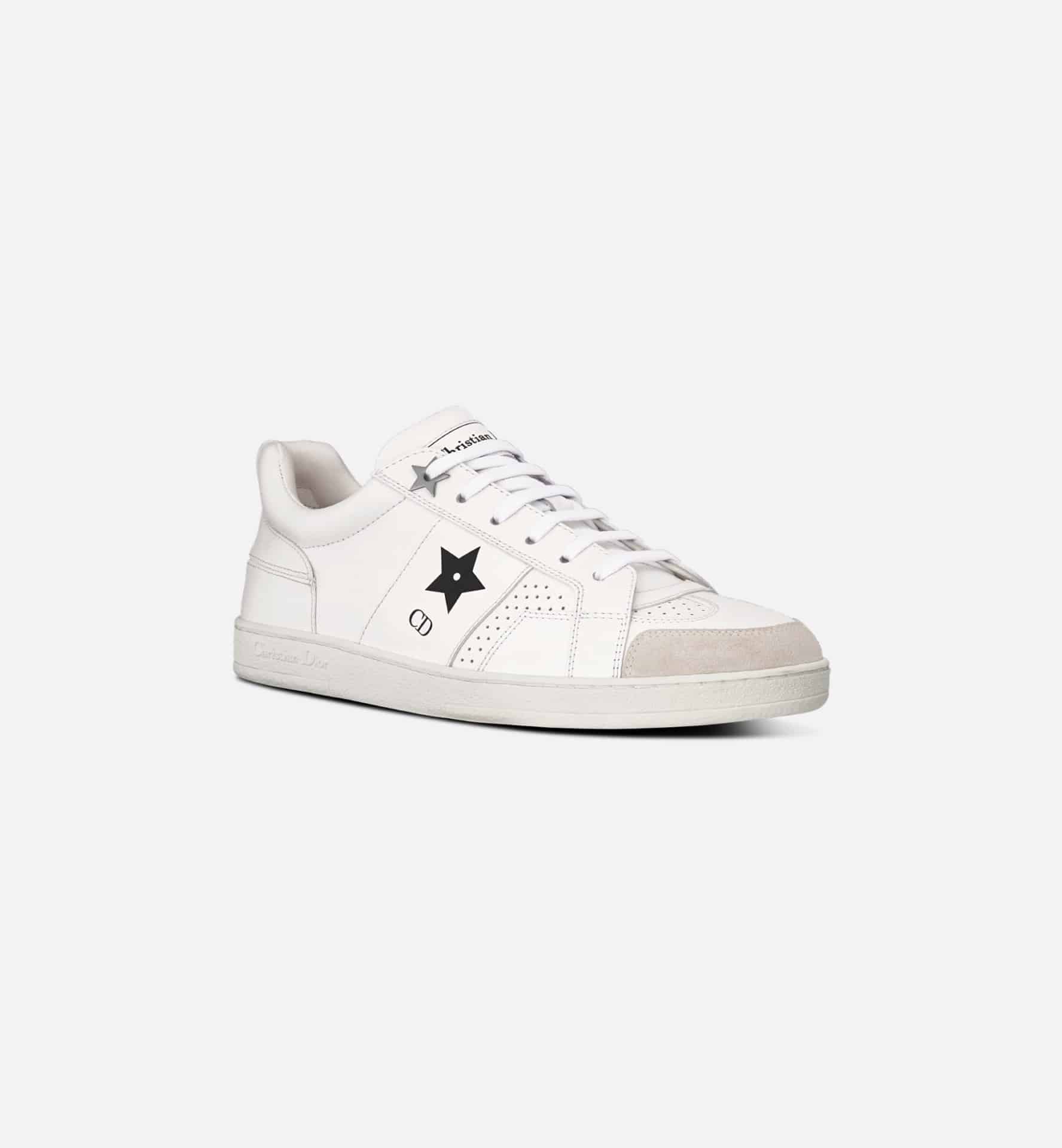 Sneaker streetwear luxe Star cuir velours blanc Dior-influensse