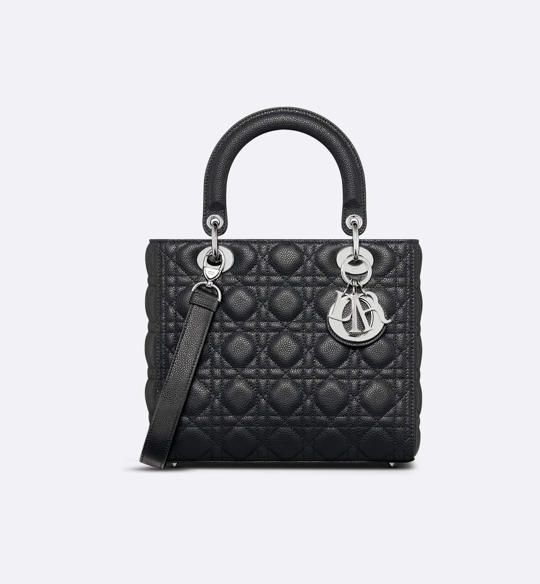 Sac à main Lady Dior Medium cuir cannage noir Dior-influensse
