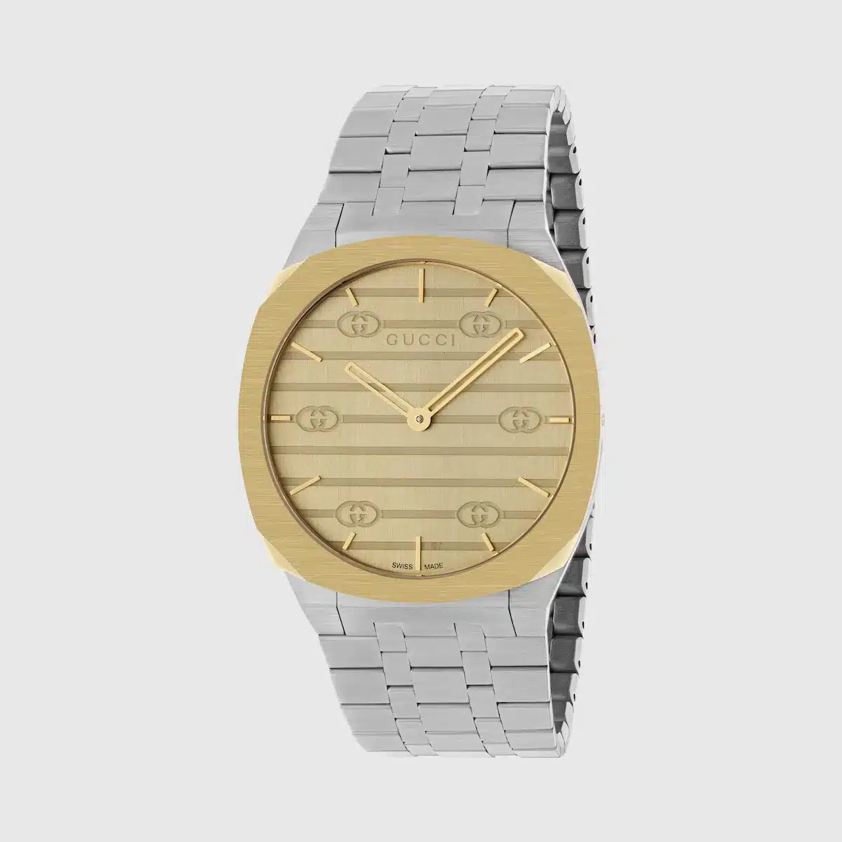 Montre Femme luxe 25H 38 mm acier argent or Gucci-influensse