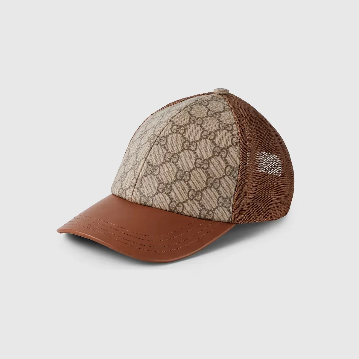 Casquette Toile GG Monogram marron foncé et beige Gucci-influensse