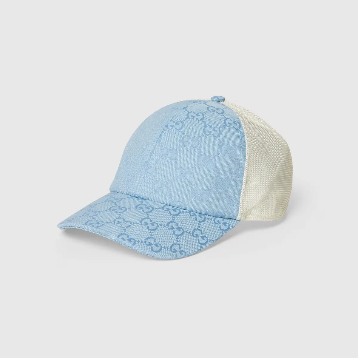 Casquette Toile Original GG bleu clair et blanc Gucci-influensse
