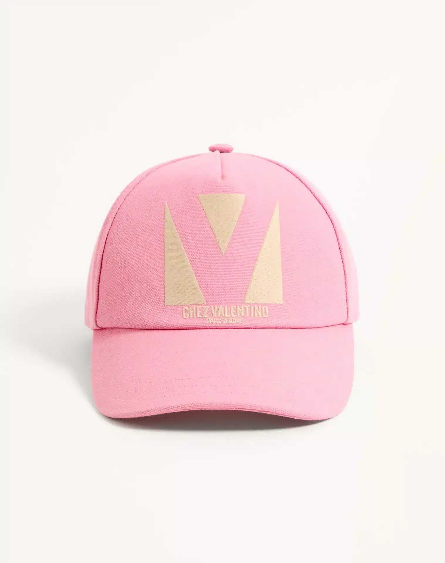 Casquette streetwear luxe Chez Valentino coton vieux rose beurre-influensse