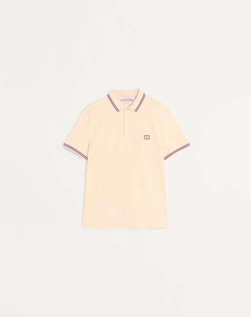 Polo Homme luxe écusson Vlogo piqué coton beurre Valentino-influensse