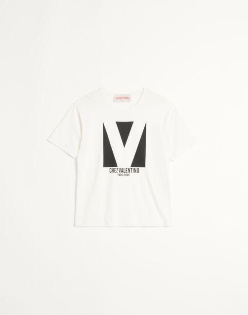 T-shirt luxe imprimé Chez Valentino coton ivoire-influensse