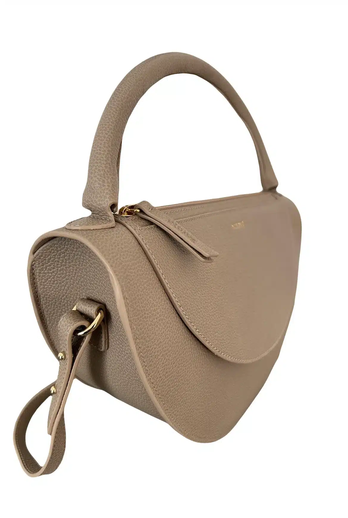 Sac à main Luxe Coumba cuir taupe Nilhane-influensse