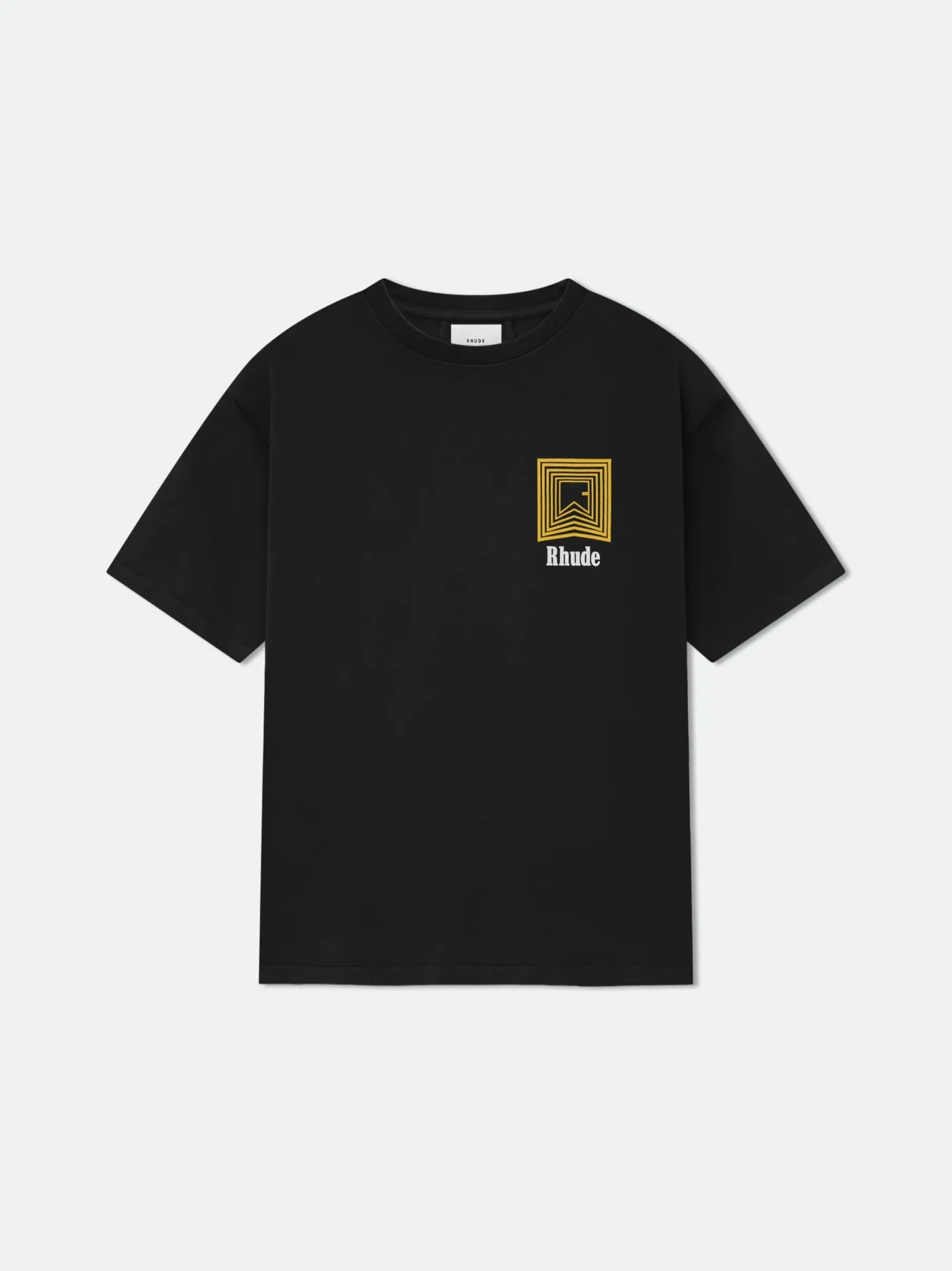 T-shirt luxe Chevron Box coton noir Rhude-influensse