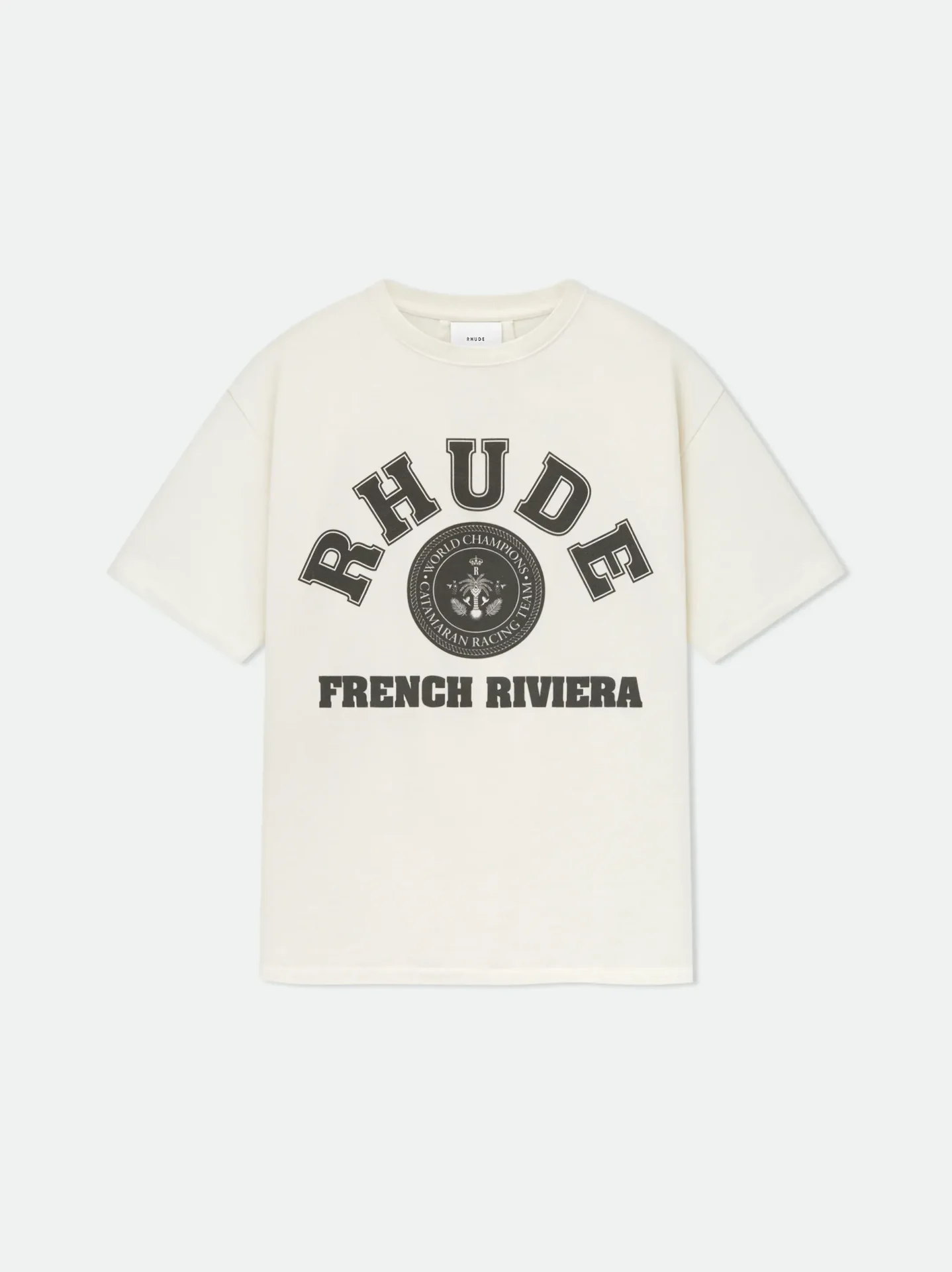 T-shirt luxe French Rivieira coton blanc Rhude-influensse