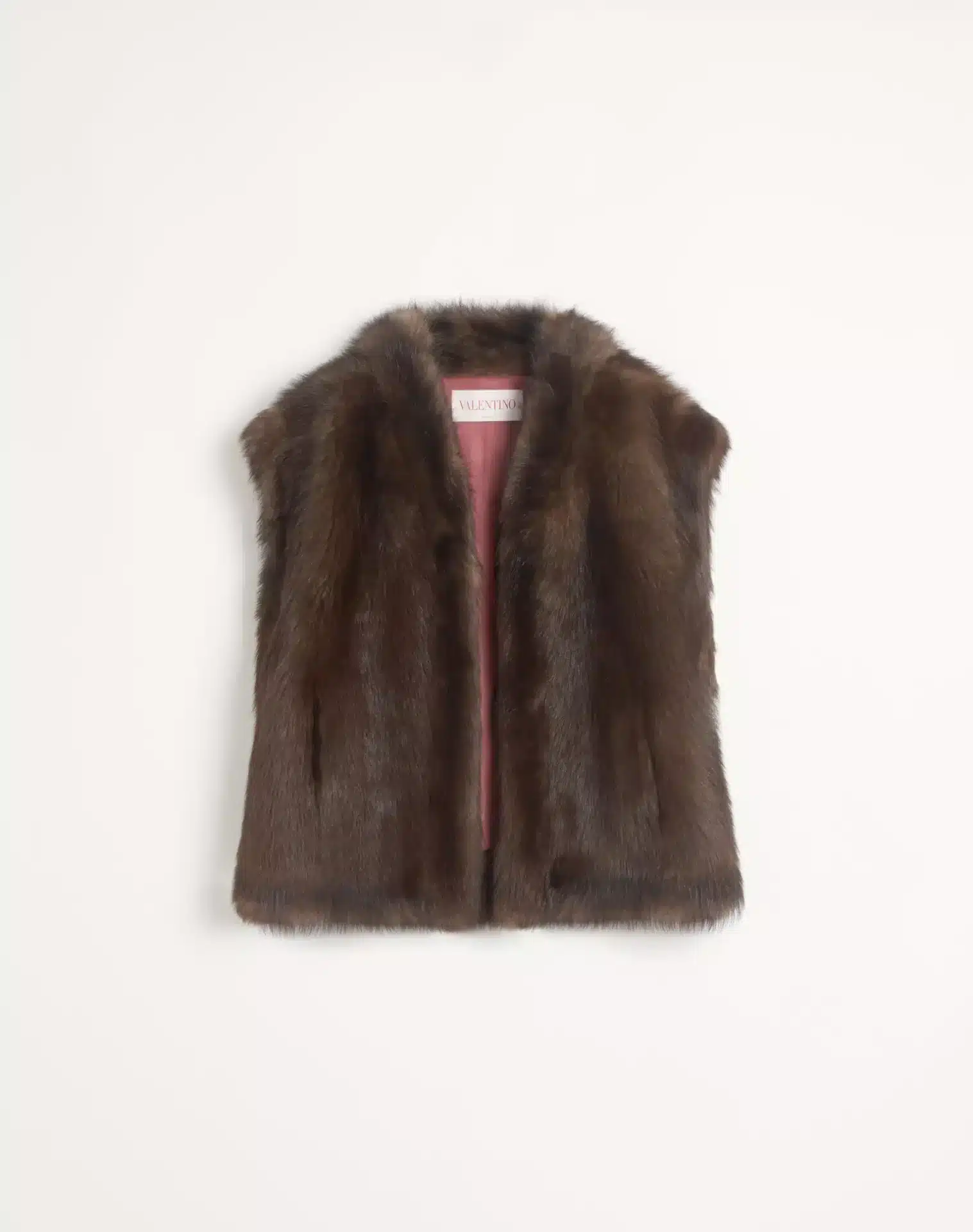 Gilet luxe peau de mouton marron Valentino-influensse