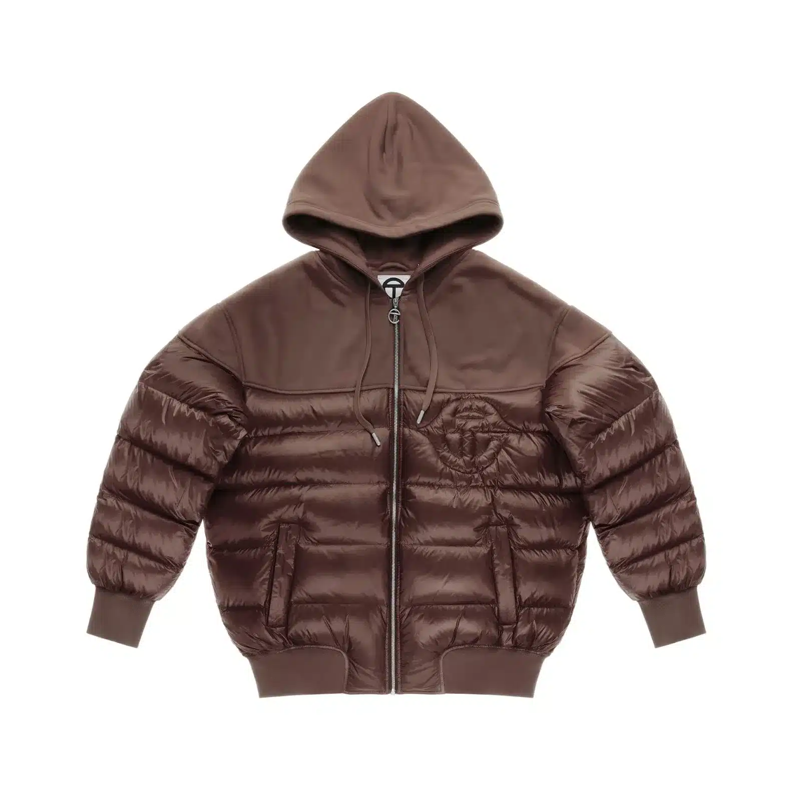 Sweat à capuche streetwear luxe Puffer chocolat Telfar-influensse