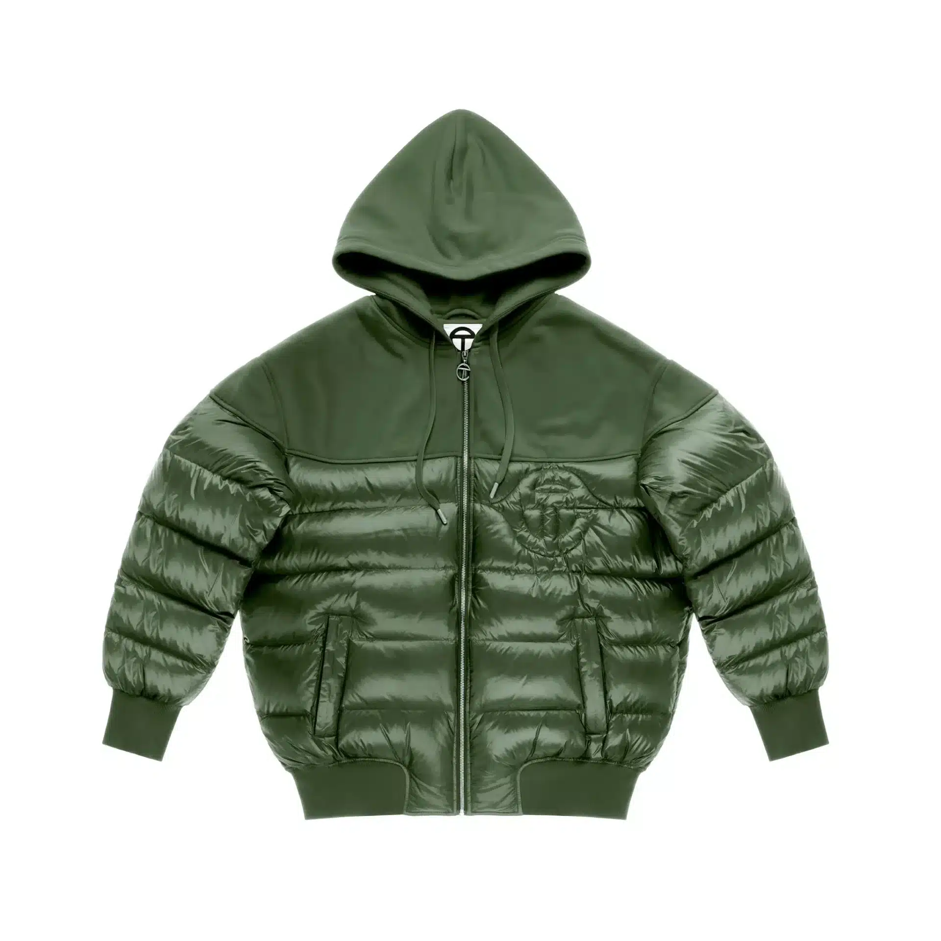 Sweat à capuche streetwear luxe Puffer vert Telfar-influensse