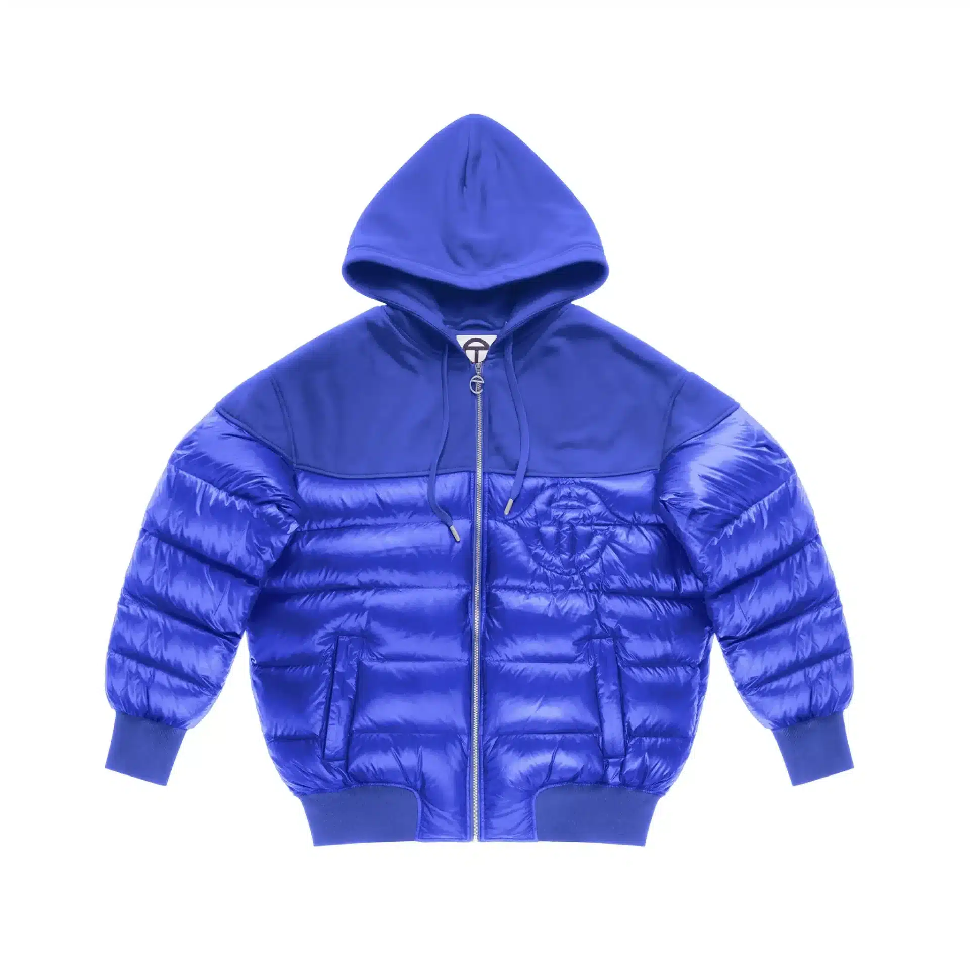 Sweat à capuche streetwear luxe Puffer bleu royal Telfar-influensse