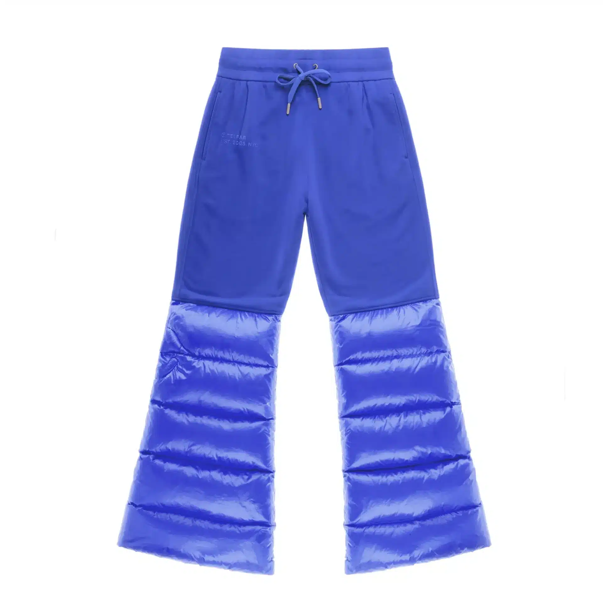 Pantalon survêtement Puff streetwear luxe bleu royal Telfar-influensse