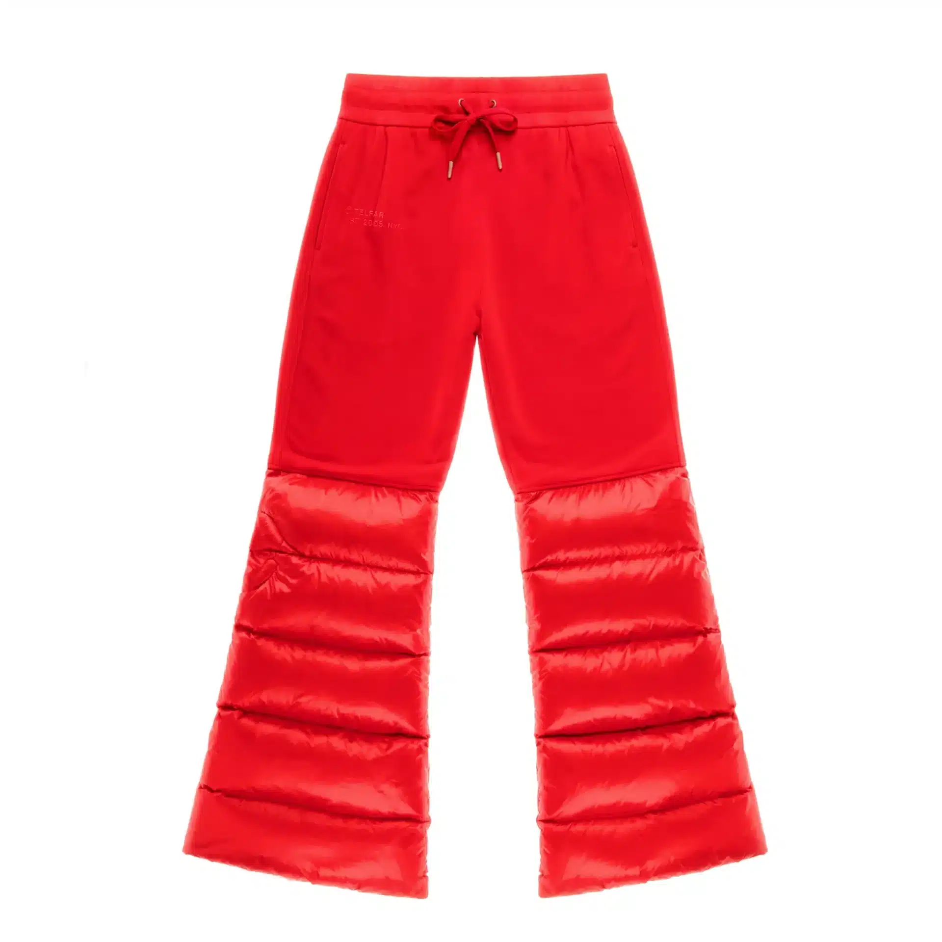 Pantalon survêtement Puff streetwear luxe rouge Telfar-influensse