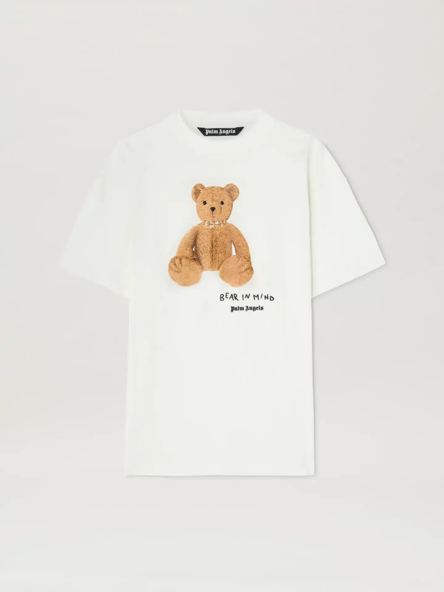 T-shirt Bear in Mind blanc marron Palm Angels-influensse