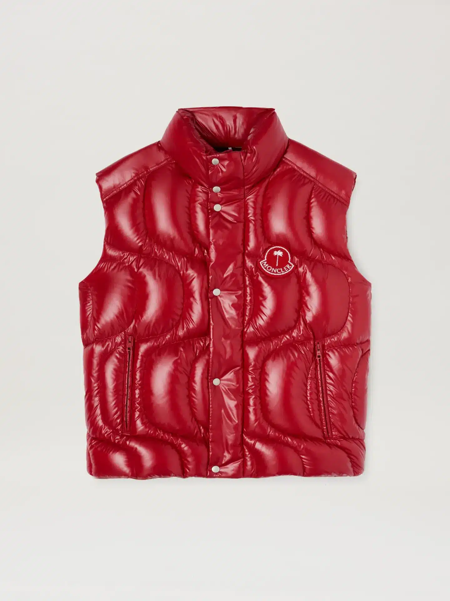 Gilet sans manches Gwenyth rouge Moncler x Palm Angels-influensse