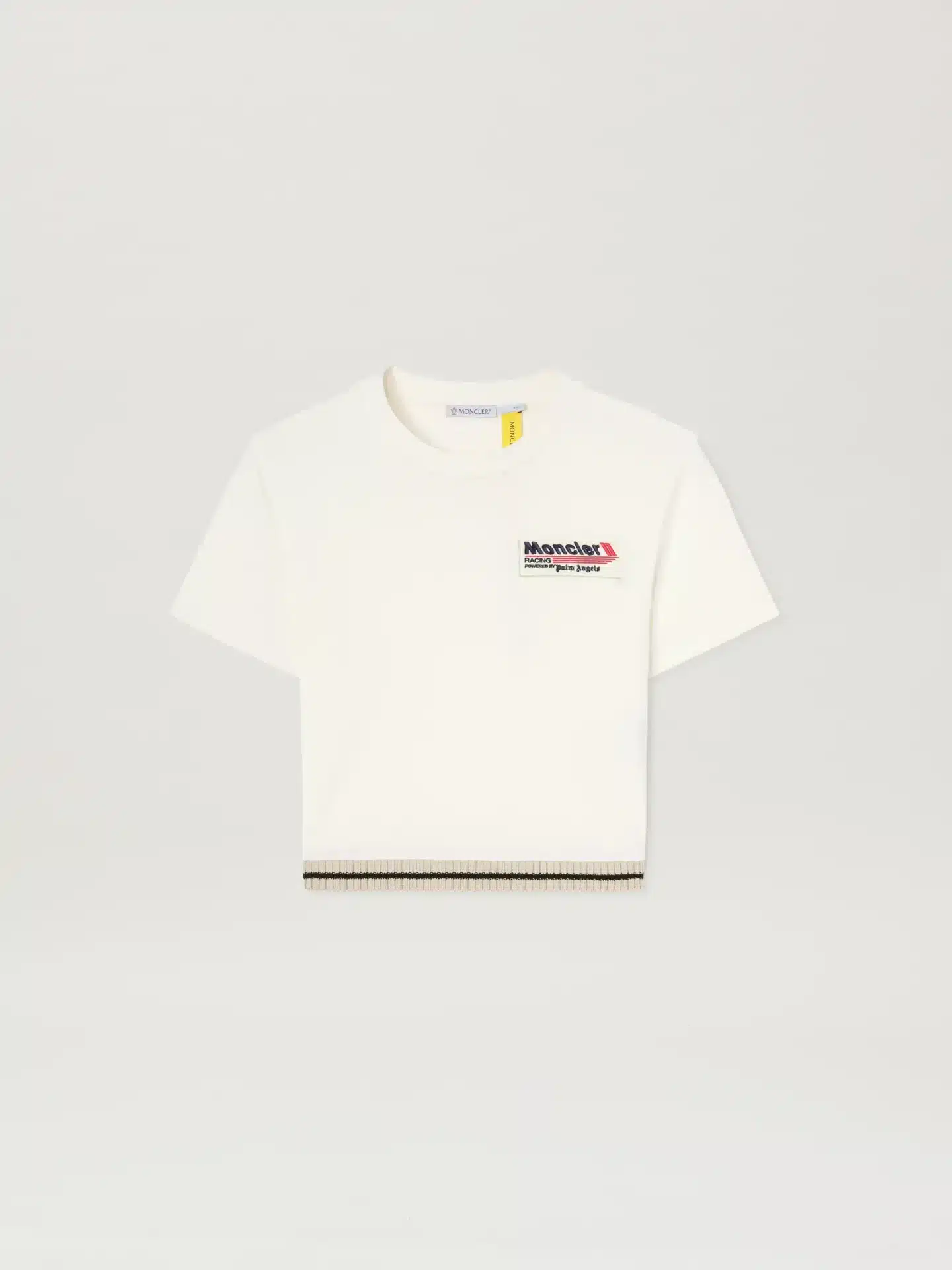 T-shirt Racing slim blanc noir Moncler x Palm Angels-influensse