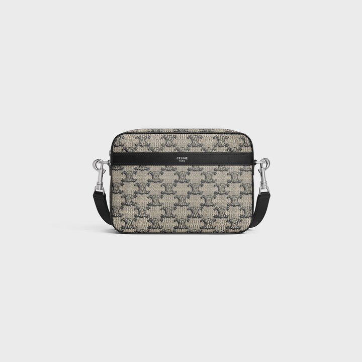 Sac Messenger petit Triomphe toile cuir beige Celine-influensse