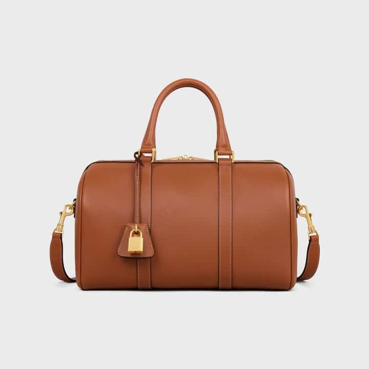 Sac à main luxe grand Boston cuir tan Celine-influensse