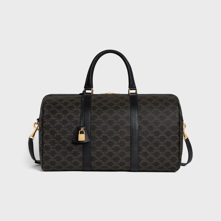 Sac de voyage luxe moyen Triomphe toile cuir noir Celine-influensse