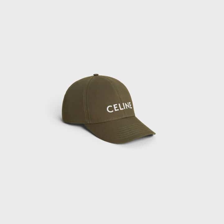 Casquette baseball luxe coton kaki blanc Celine-influensse