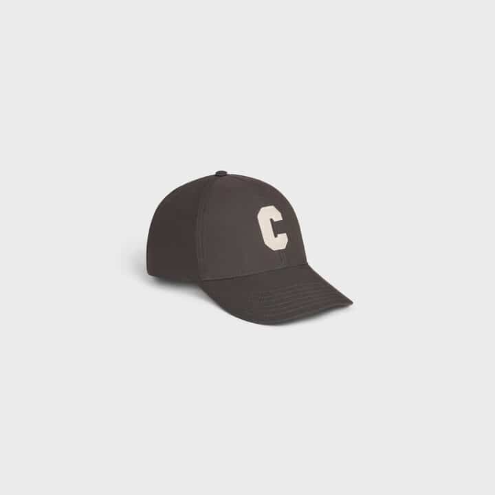 Casquette baseball luxe Initiale coton dark ébène Celine-influensse