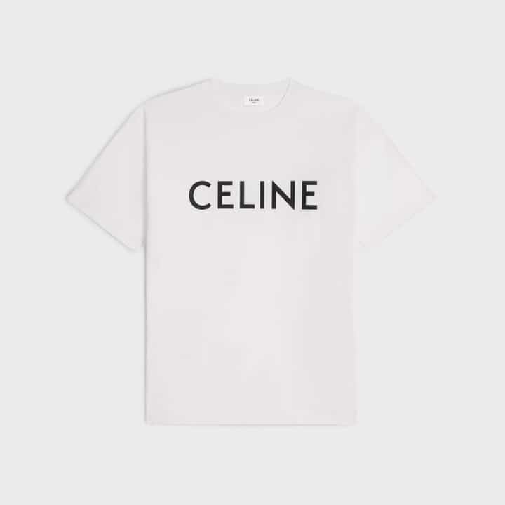 T-shirt Loose jersey chalk noir Celine-influensse