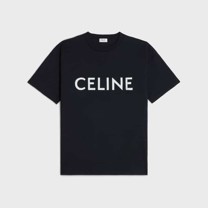T-shirt Loose jersey noir blanc Celine-influensse